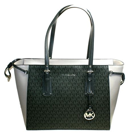 michael kors black and gray tote purse